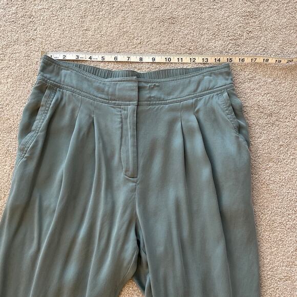 Reiss Marlow Pleat Front Tapered Trousers Joggers Green Size 6 Casual Minimalist - Picture 6 of 8